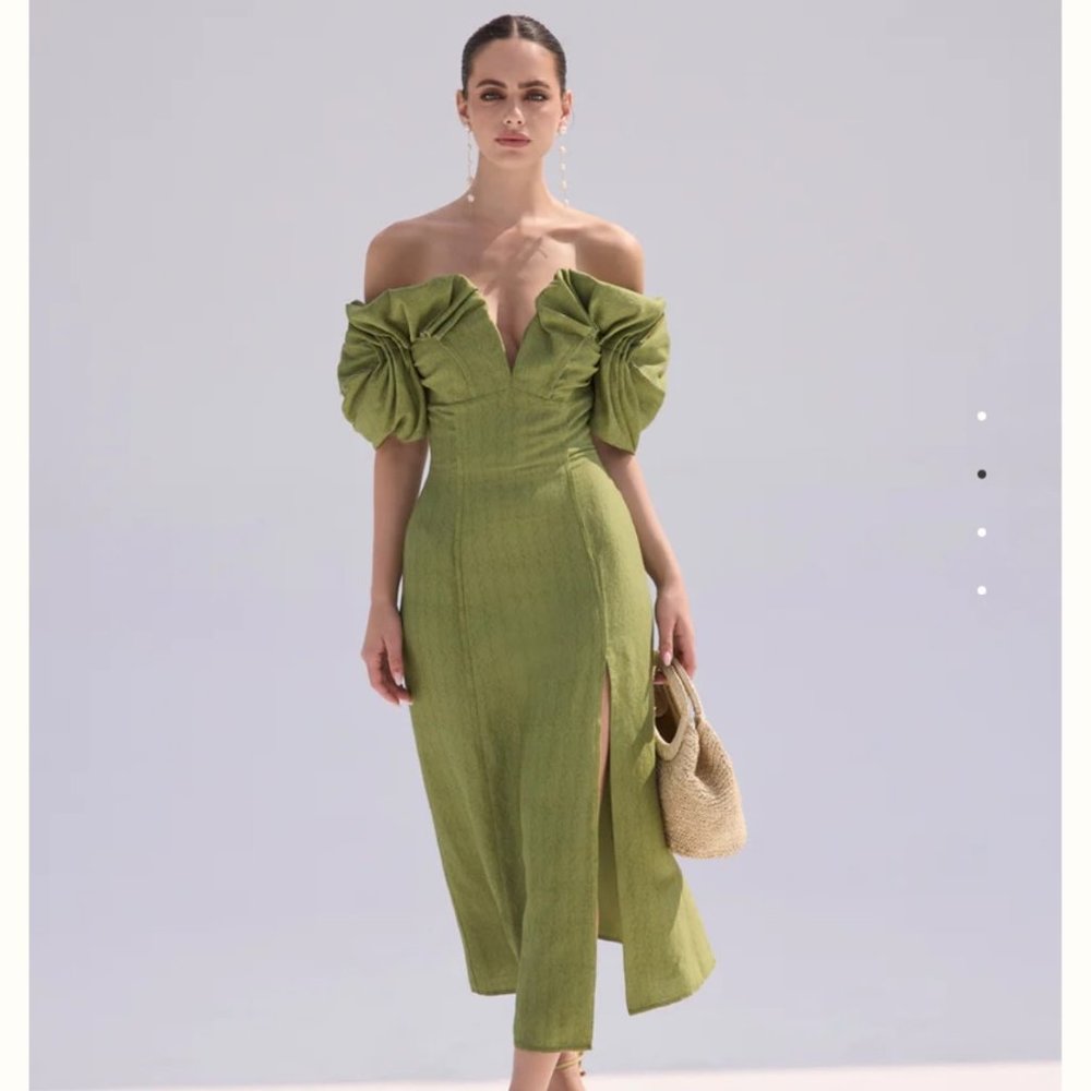 Cult Gaia Muna Dress Size 6 Color palm